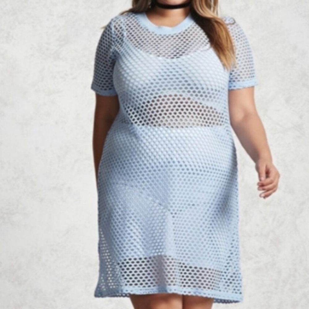 Forever 21 Blue Mesh Dress